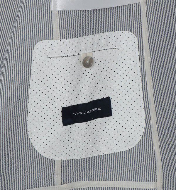 SHIPS「TAGLIATORE: ライト シアサッカー ストライプ ジャケット」|テーラードジャケット|