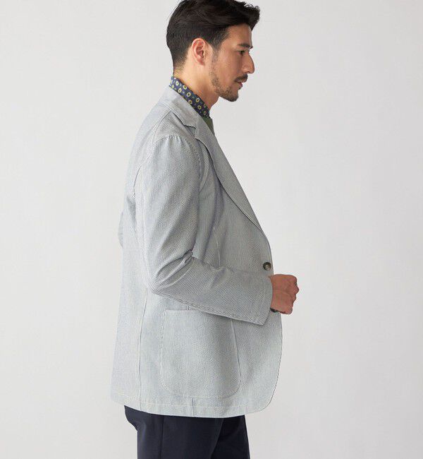 SHIPS「TAGLIATORE: ライト シアサッカー ストライプ ジャケット」|テーラードジャケット|