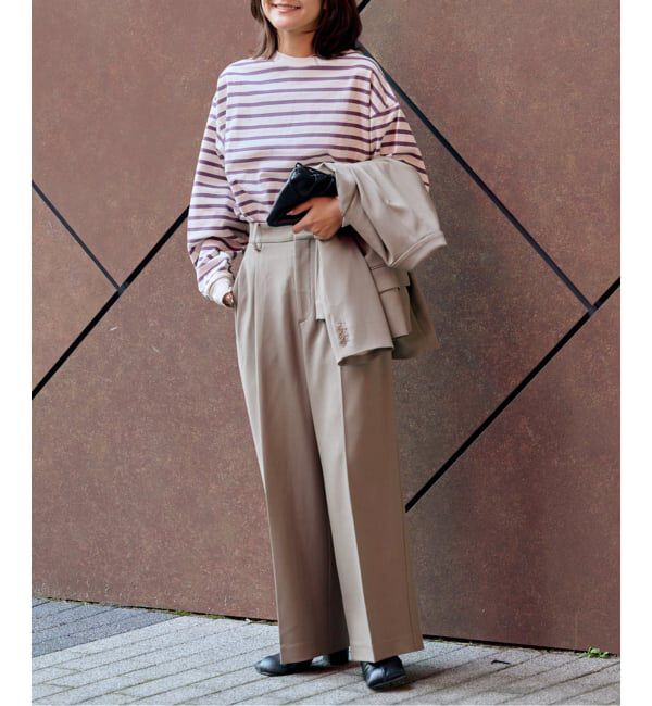 OUTDOOR PRODUCTS Usual Things「≪予約≫コットンボーダークルーネックワイドTEE」|Tシャツ・カットソー|