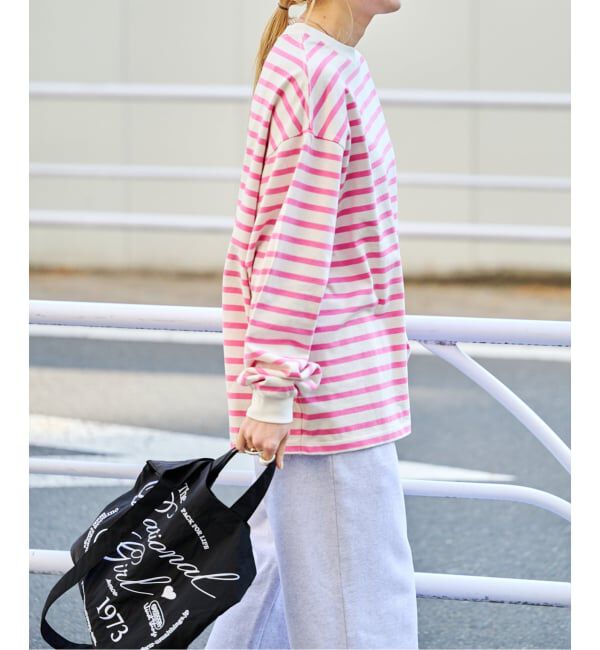 OUTDOOR PRODUCTS Usual Things「≪予約≫コットンボーダークルーネックワイドTEE」|Tシャツ・カットソー|