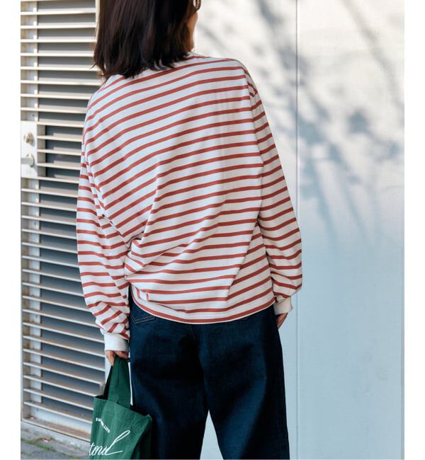 OUTDOOR PRODUCTS Usual Things「≪予約≫コットンボーダークルーネックワイドTEE」|Tシャツ・カットソー|