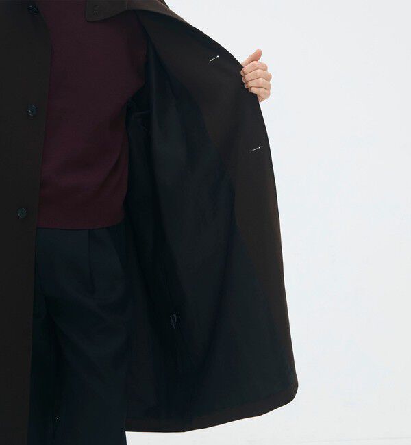 CABaN ウールギャバジン スタンドカラーコート ブラック Mサイズ CABaN（キャバン） ステンカラーコート コート ウールギャバジン
