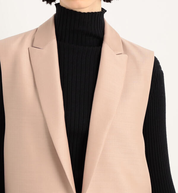 TOMORROWLAND collection「ウールシルクタッサー ピークドラペルロングジレ」|ベスト・ジレ|