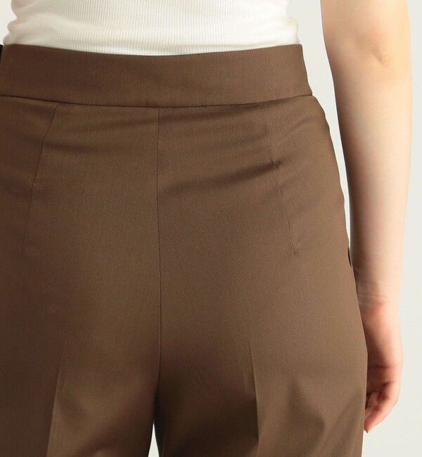 BACCA「ウールポリエステルツイル ウエストタックスリムパンツ」|スラックス|