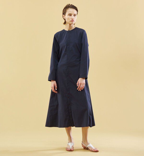 GALERIE VIE「コットンストレッチブロード クルーネックロングワンピース」|ワンピース|