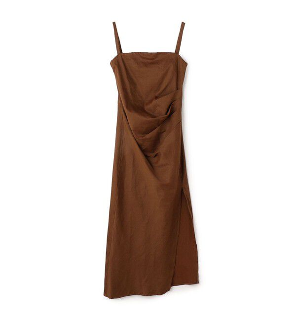 TOMORROWLAND GOODS「ANEMOS ドレープミディドレス」|ワンピース|47 ブラウン