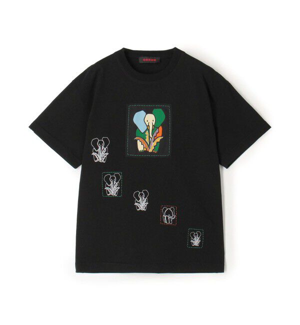 CABaN「ドライスビンコットン ELEPHANTマーチエンブロイダリーTシャツ」|Tシャツ・カットソー|18 ブラック系