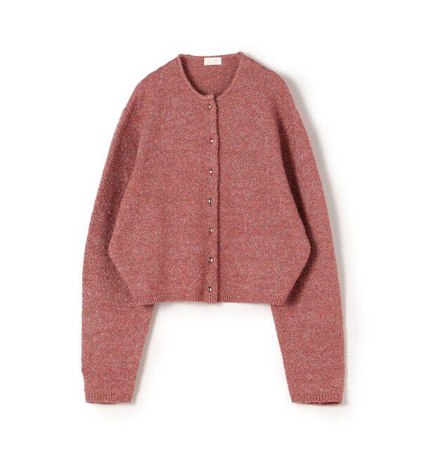 Ballsey「シャイニーメタル クルーネックカーディガン」|ニット・セーター|33 ピンク