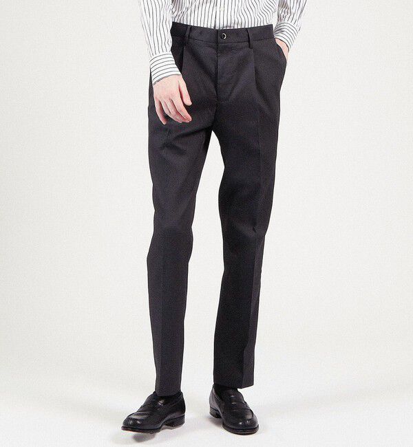 TOMORROWLAND MENS「ポリエステルコットン 1プリーツイージースラックス」|スラックス|