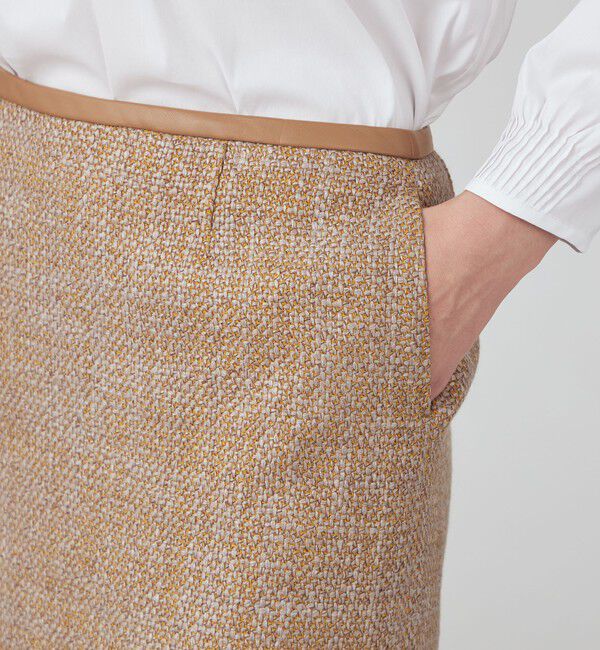 TOMORROWLAND collection「ロービングツイード セミタイトスカート」|台形|