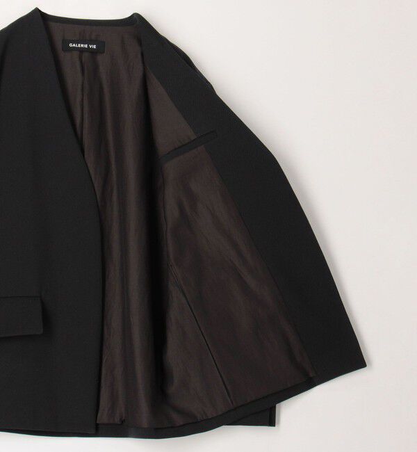 GALERIE VIE「コットンウールギャバジン カラーレスジャケット」|テーラードジャケット|