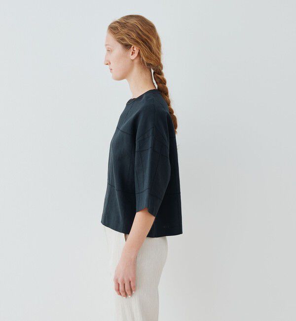 GALERIE VIE「リブコンビフレンチリネン ワイドシャツ」|シャツ・ブラウス|