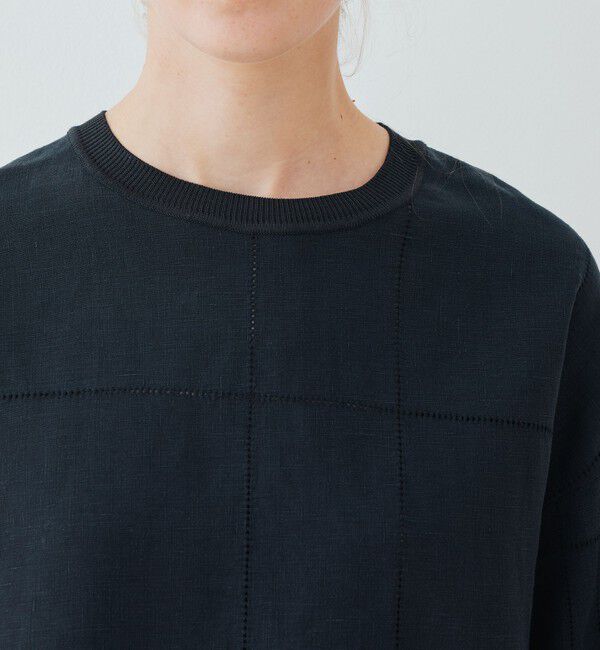 GALERIE VIE「リブコンビフレンチリネン ワイドシャツ」|シャツ・ブラウス|