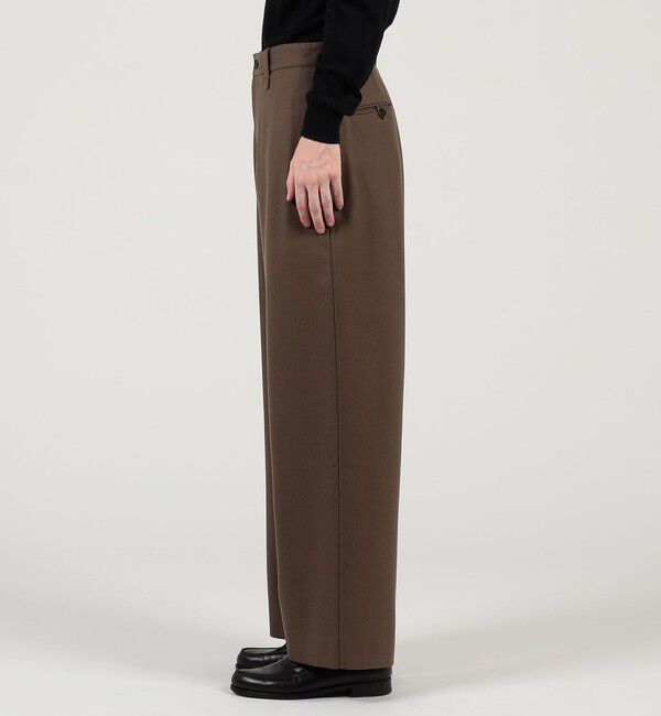 TOMORROWLAND MENS「ウールギャバジン ノープリーツバレルパンツ」|スラックス|