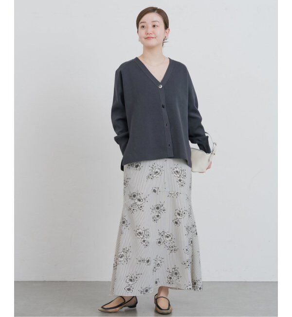 IENA「ファインコットンスムース Vネックカーディガン」|カーディガン|