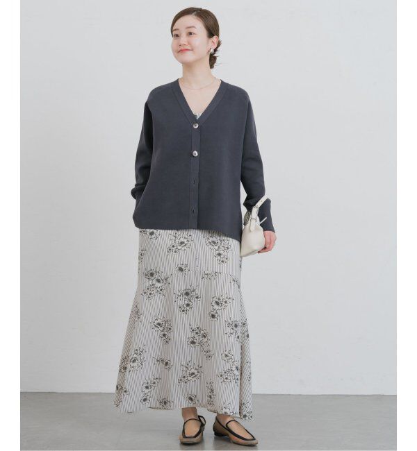 IENA「ファインコットンスムース Vネックカーディガン」|カーディガン|