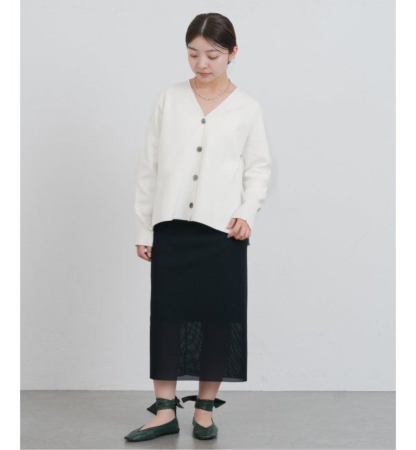 IENA「ファインコットンスムース Vネックカーディガン」|カーディガン|
