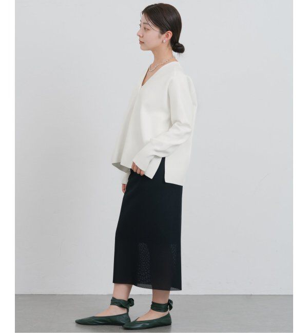 IENA「ファインコットンスムース Vネックカーディガン」|カーディガン|