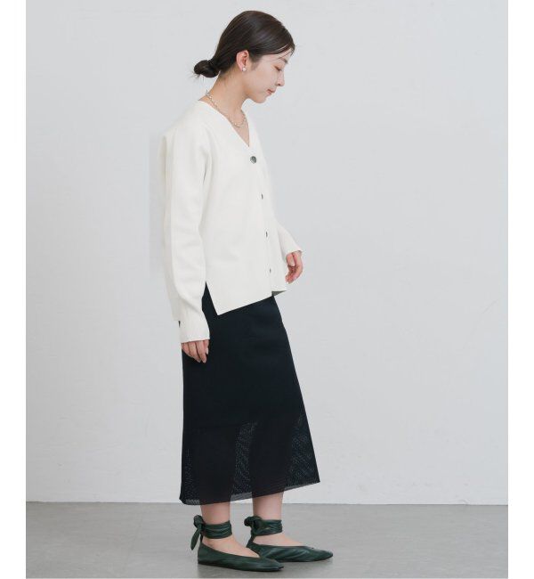 IENA「ファインコットンスムース Vネックカーディガン」|カーディガン|