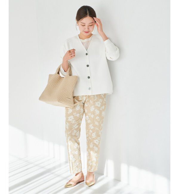 IENA「ファインコットンスムース Vネックカーディガン」|カーディガン|