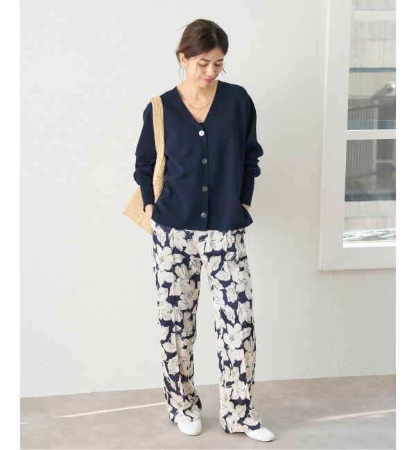 IENA「ファインコットンスムース Vネックカーディガン」|カーディガン|