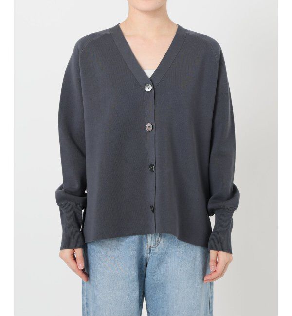IENA「ファインコットンスムース Vネックカーディガン」|カーディガン|