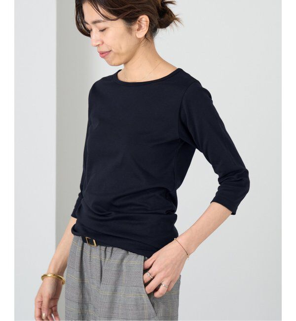 IENA「ATON/エイトン 別注 SUVIN FRAISE ボートネック Tシャツ」|Tシャツ・カットソー|