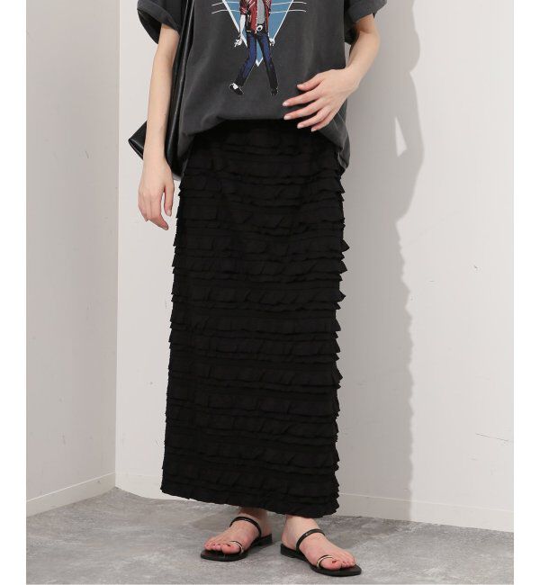 SLOBE IENA「《追加2》フリルカットソータイトスカート」|スカート|