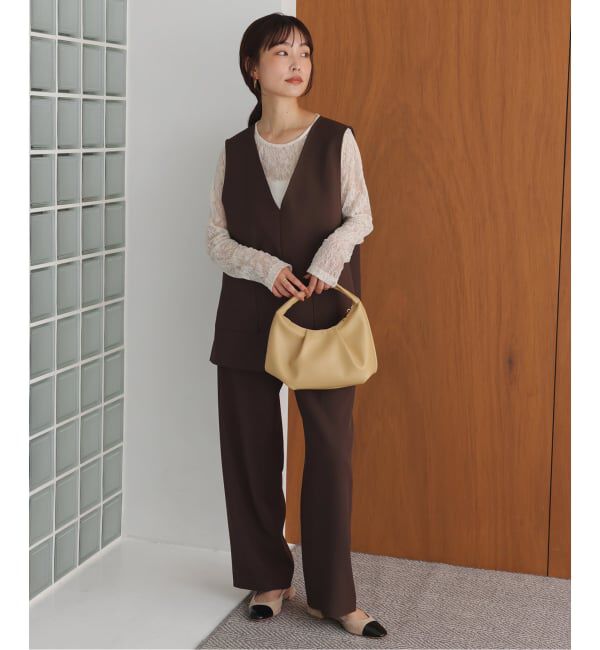 SLOBE IENA「SLOBE タックラウンドバッグ」|ハンドバッグ|