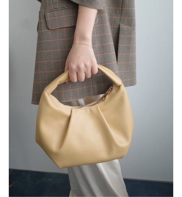 SLOBE IENA「SLOBE タックラウンドバッグ」|ハンドバッグ|