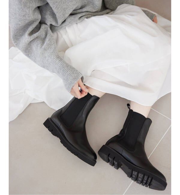 SLOBE IENAイエナ ブラック レザー　サイドゴアブーツ サイズ37 追加2》SLOBE IENA サイドゴアブーツ | スローブ イエナ(SLOBE IENA