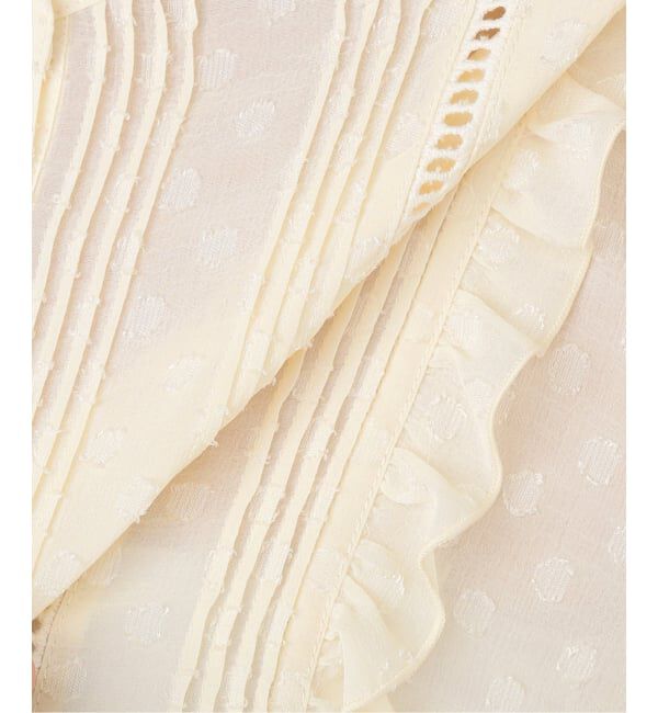 SLOBE IENA「ジャガードピンタックフリルブラウス」|シャツ・ブラウス|