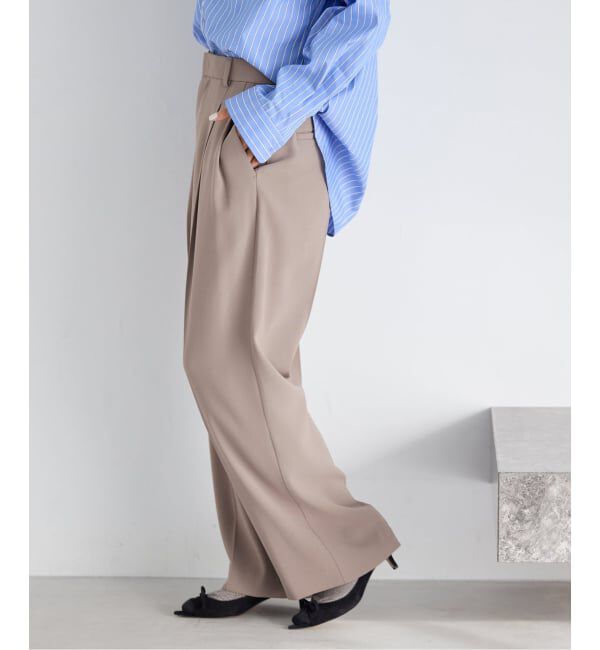 IENA「《予約》ウォッシャブル ジョーゼットスラックス」|スラックス|