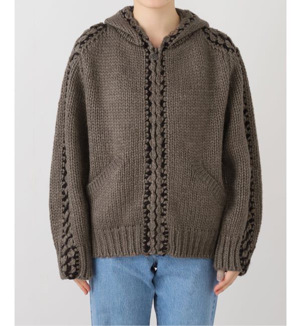 PULP「【Geek Office / ギークオフィス】OPEN YY Knitted STITCH ZIP UP KNIT HOOD」|パーカー|