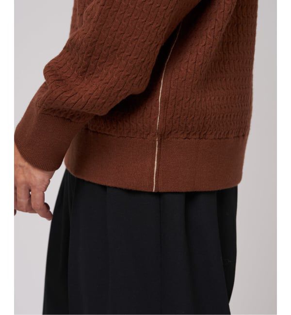 EDIFICE「スウェット ライク スモール ケーブル ニット」|ニット・セーター|
