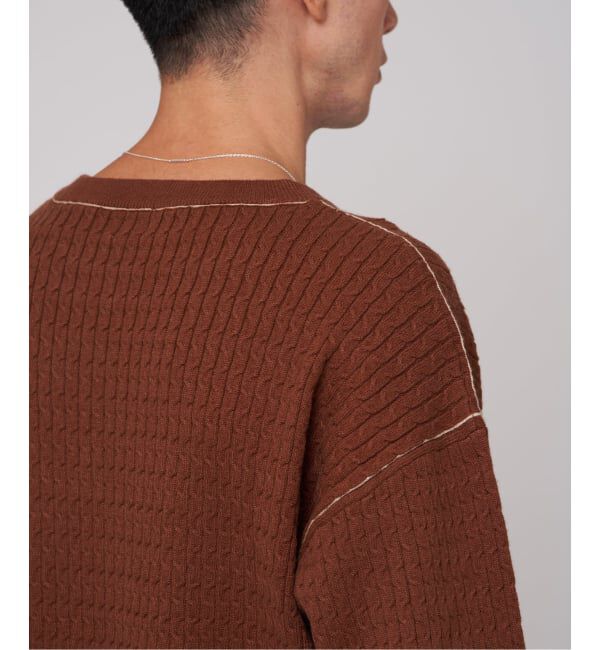 EDIFICE「スウェット ライク スモール ケーブル ニット」|ニット・セーター|