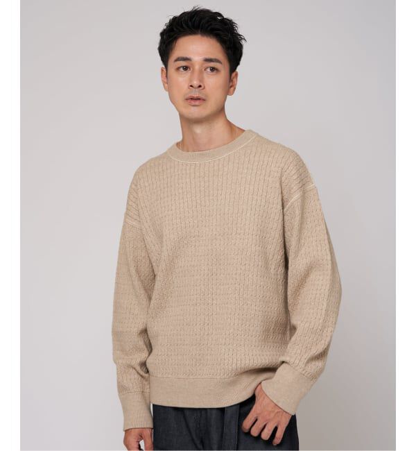 EDIFICE「スウェット ライク スモール ケーブル ニット」|ニット・セーター|
