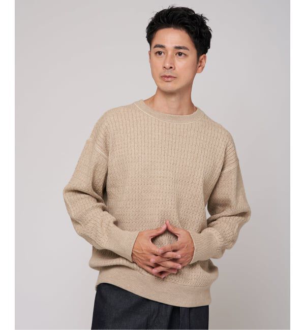 EDIFICE「スウェット ライク スモール ケーブル ニット」|ニット・セーター|