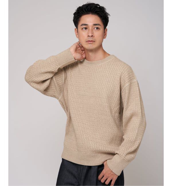 EDIFICE「スウェット ライク スモール ケーブル ニット」|ニット・セーター|