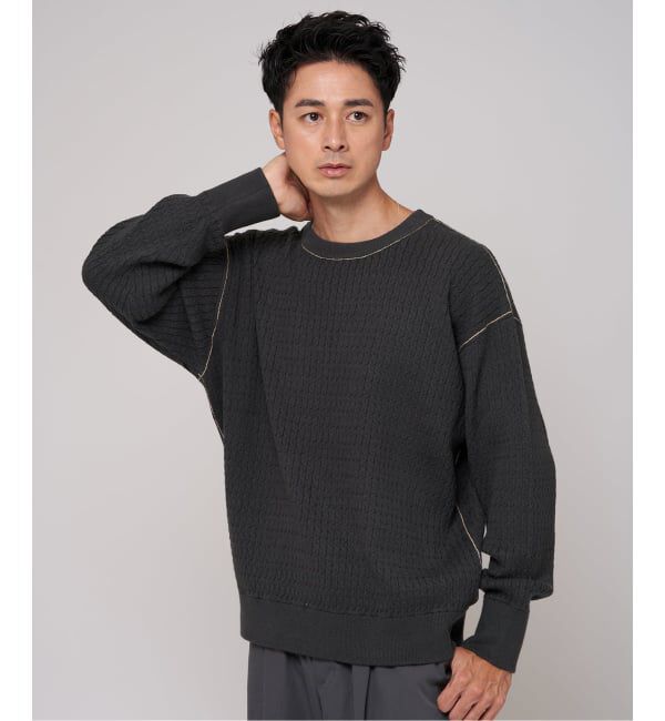 EDIFICE「スウェット ライク スモール ケーブル ニット」|ニット・セーター|