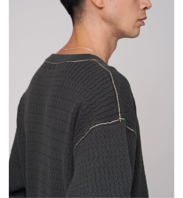 EDIFICE「スウェット ライク スモール ケーブル ニット」|ニット・セーター|