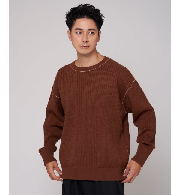 EDIFICE「スウェット ライク スモール ケーブル ニット」|ニット・セーター|