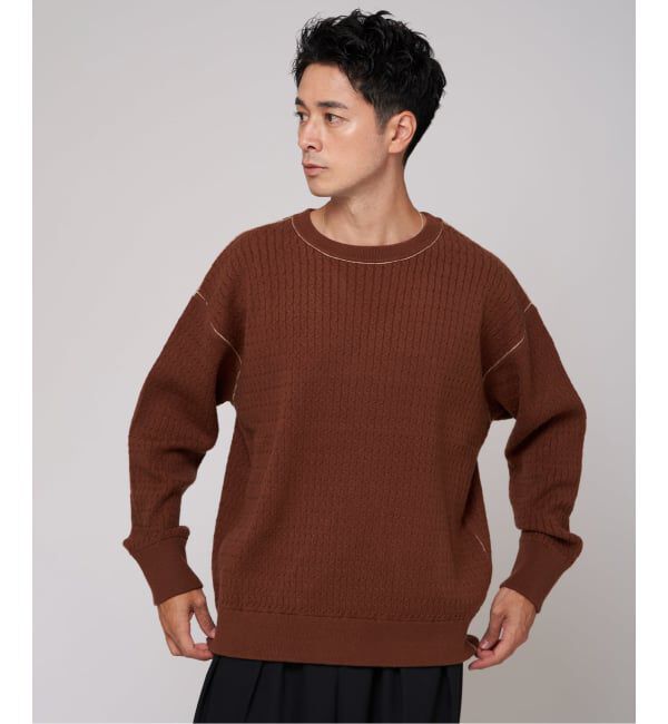 EDIFICE「スウェット ライク スモール ケーブル ニット」|ニット・セーター|