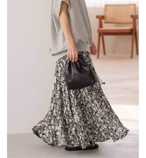 JOURNAL STANDARD relume「《WEB限定追加2》コットンボイルクリンクルティアードスカート（柄）」|スカート|