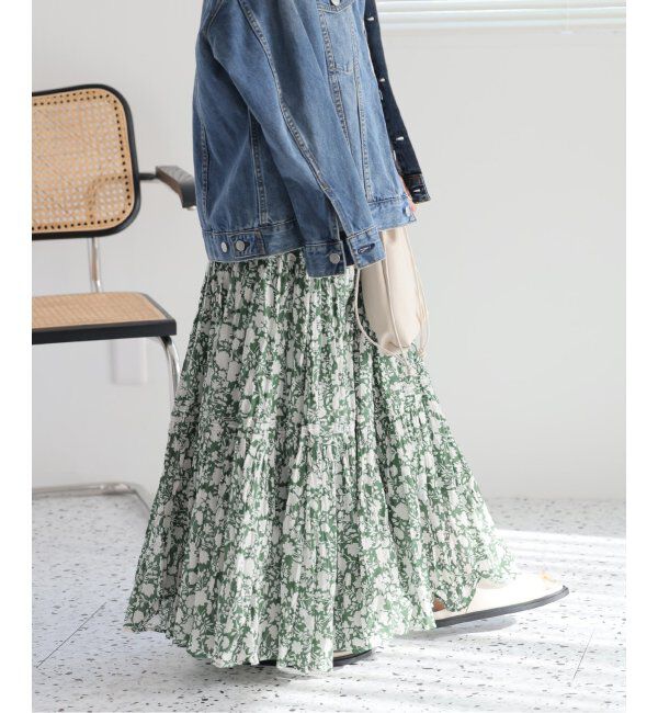 JOURNAL STANDARD relume「《WEB限定追加2》コットンボイルクリンクルティアードスカート（柄）」|スカート|