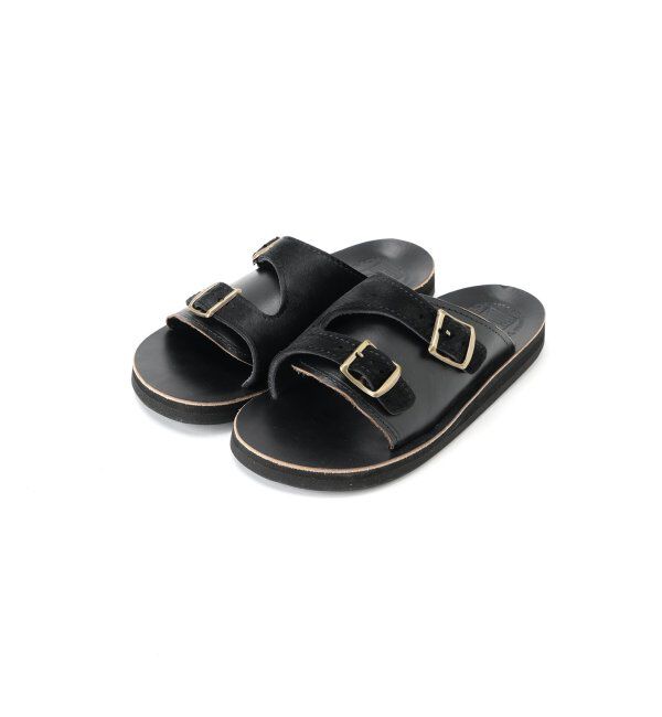 JOURNAL STANDARD「THE SANDALMAN / サンダルマン 別注 ダブル バックル レザー」|サンダル|ブラック