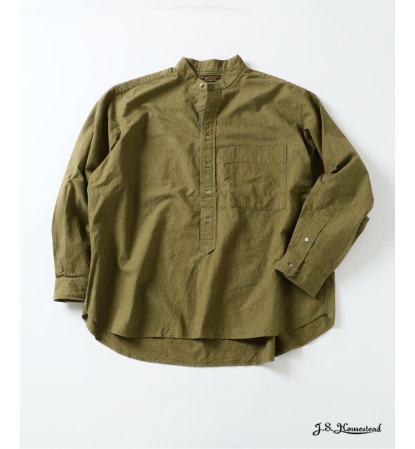 J.S.Homestead「J.S.Homestead / バンド カラー P/O シャツ」|シャツ・ブラウス|カーキ