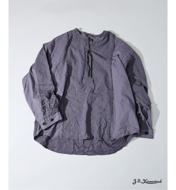 J.S.Homestead「J.S.Homestead / バリアス クロス ジップ シャツ」|シャツ・ブラウス|ブラック