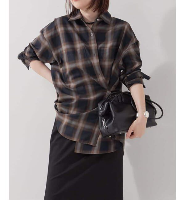 journal standard L'essage「《追加》チェックシャツ」|シャツ・ブラウス|ブラック