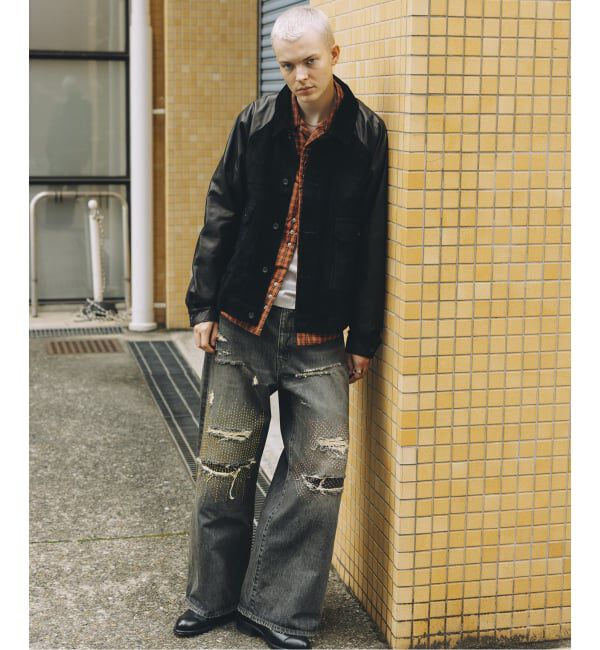 JOURNAL STANDARD「A LEATHER &times; JOURNAL STANDARD COMBI TRUCKER JACKET」|ライダースジャケット|